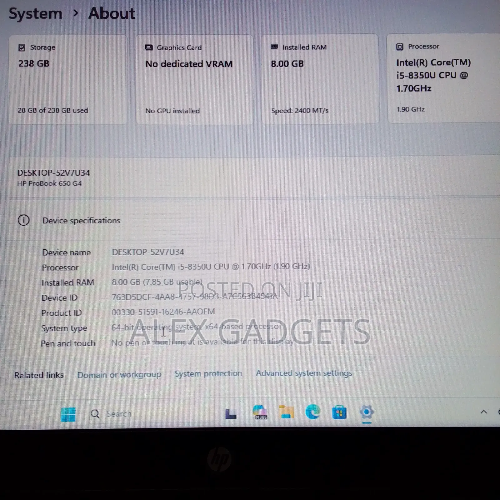 Laptop HP 650 G4 8GB Intel Core i5 SSD 256GB