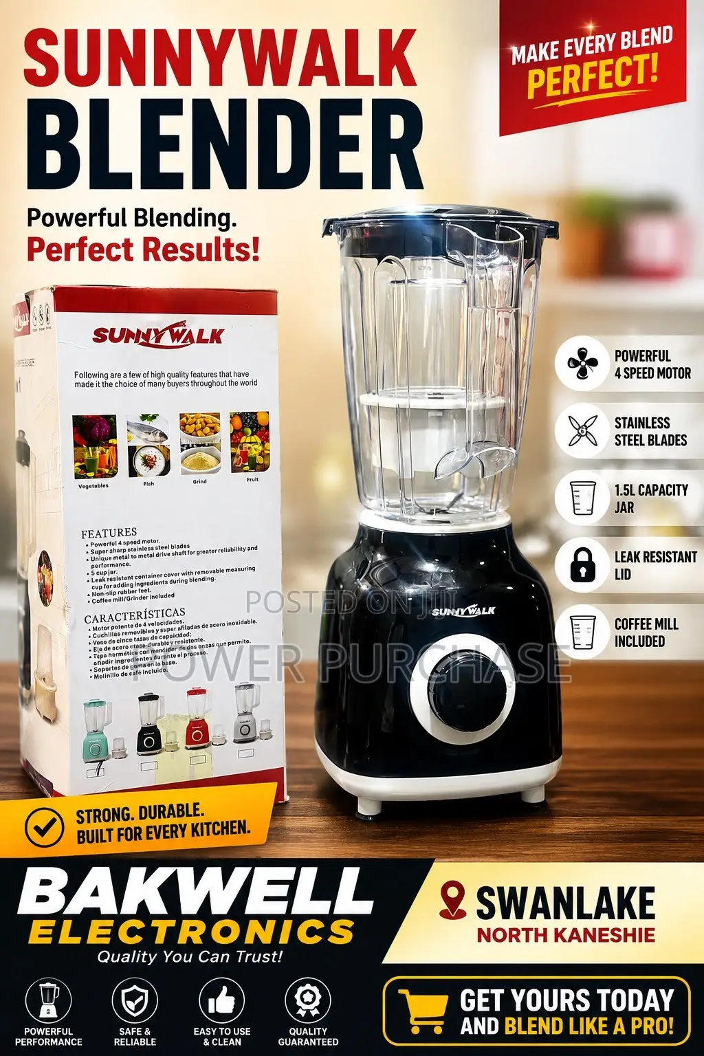 Sunnywalk Blender – Powerful Blending, Perfect Results!