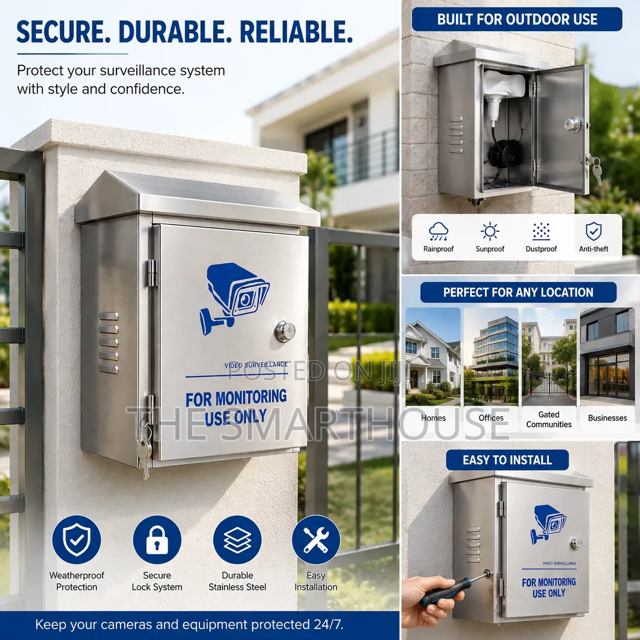 Outdoor Stainless Steel CCTV Surveillance Cabinet