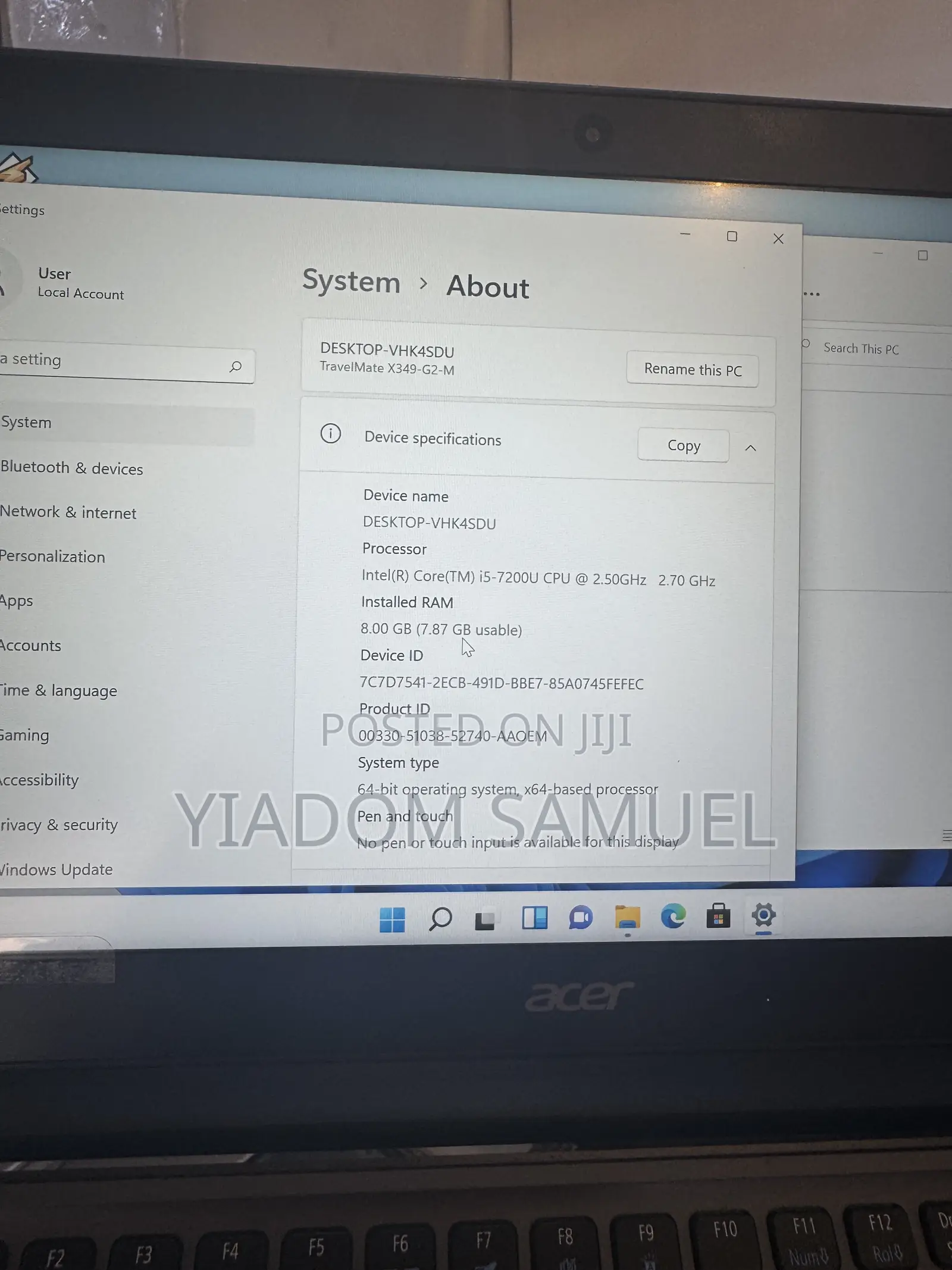 Laptop Acer TravelMate X3410 8GB Intel Core i5 SSD 128GB