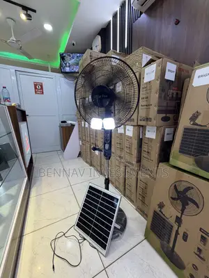 Electric and Solar Rechargeable Standing Fan - 16 Inches