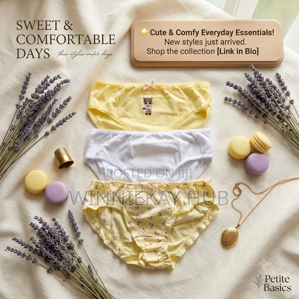 Cute and Comfy Girls' Cotton Panties Set
