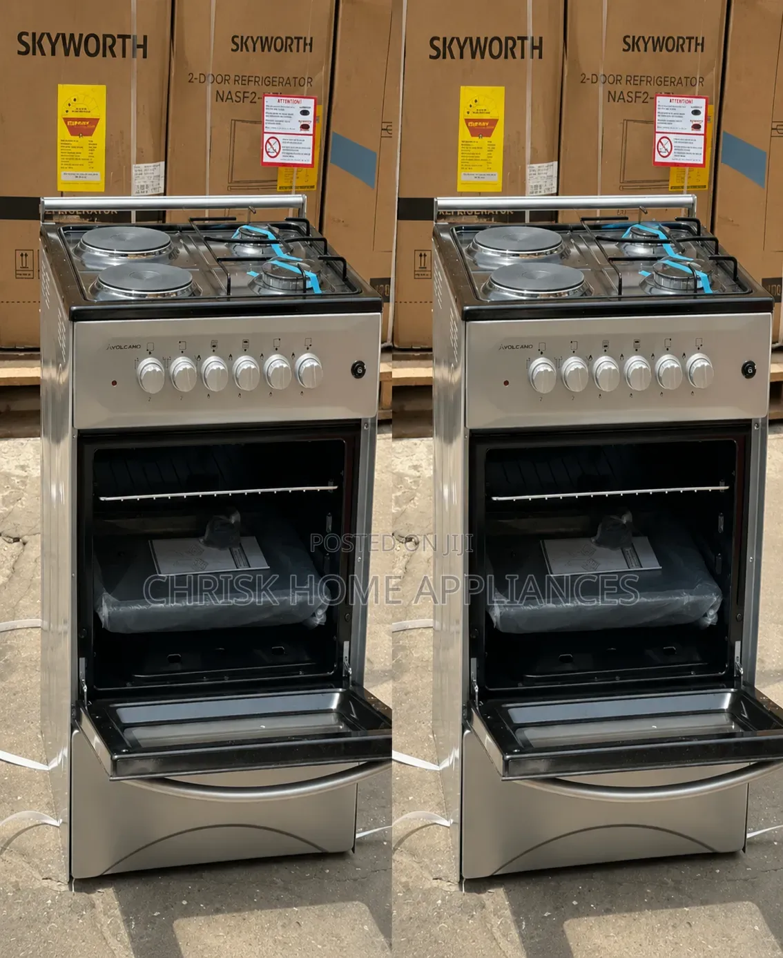 Volcano 50×50 Gas Electric Cooker – 2 Gas + 2 Electric