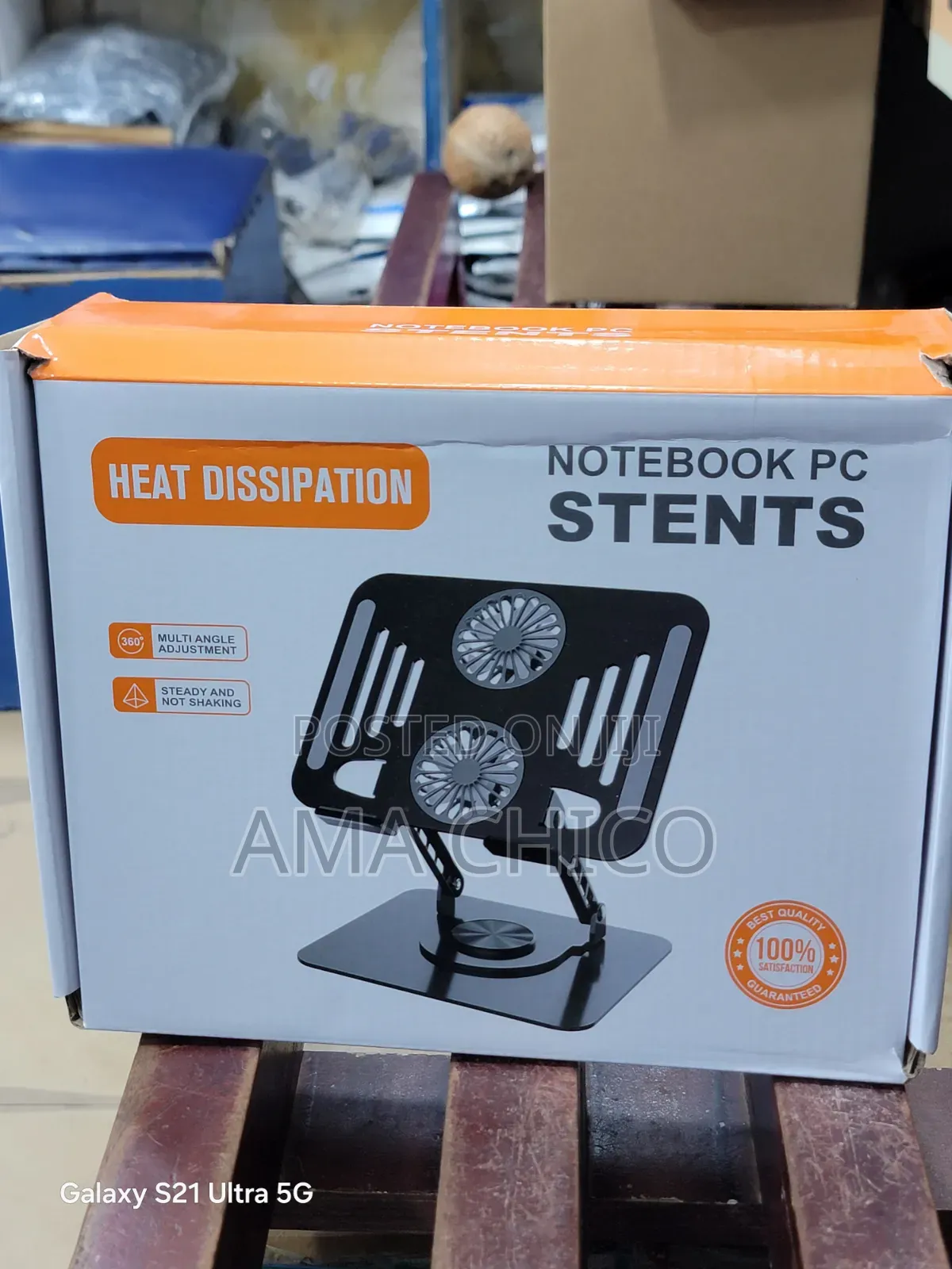 Laptop Metal Stand With Fan (360 Rotation)