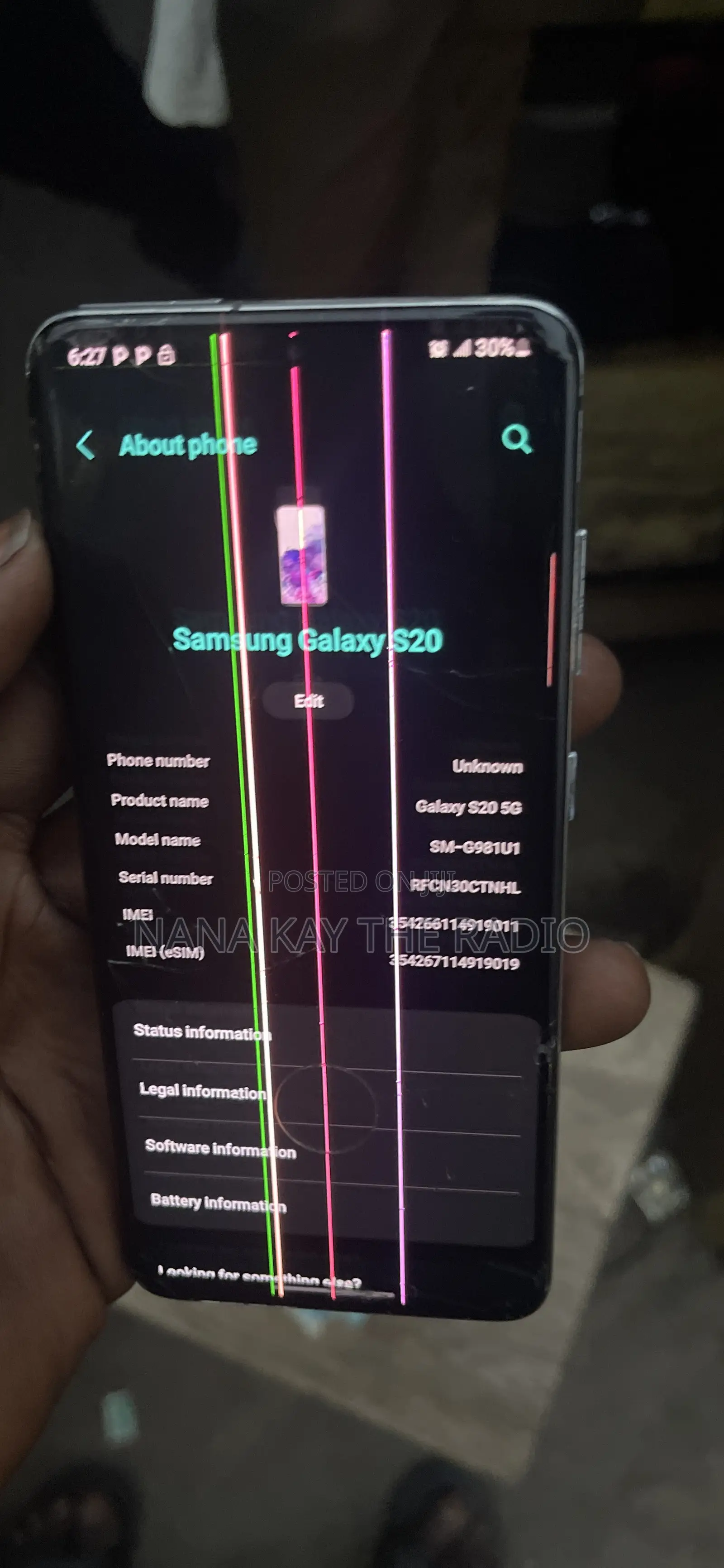 Samsung Galaxy S20 5G Uw 128 GB Black
