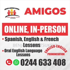 English, Spanish and French Lessons.
