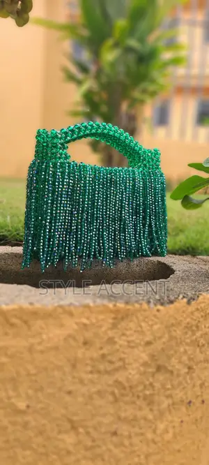 Beaded Bag With Tassels/Fringes