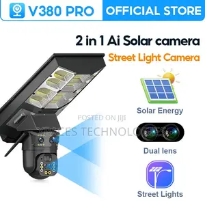 V380 Pro Solar Street Light PTZ Flood Light 4G Outdoor IP66 Camera