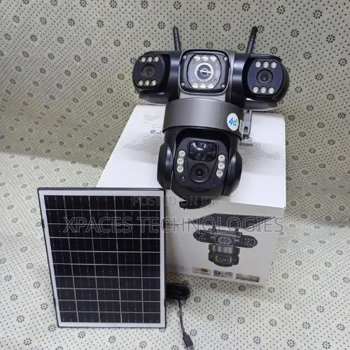 V380 Pro 4g 3lens PTZ Solar Smart Camera, Waterproof