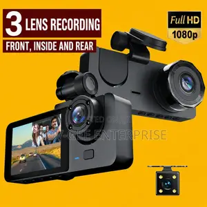 Triple Recording (Front+interior+rear) + 32G Dashcam, 1080P HD Dashcam