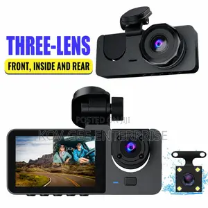 Triple Recording (Front+interior+rear) + 32G Dashcam, 1080P HD Dashcam