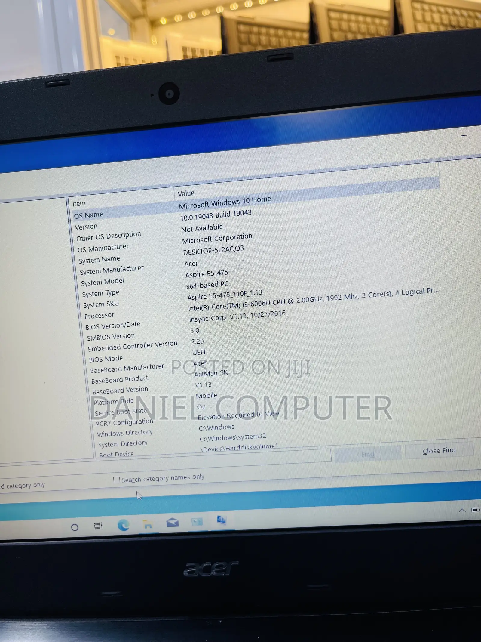 Laptop Acer Aspire E5-475 8GB Intel Core i3 HDD 1T