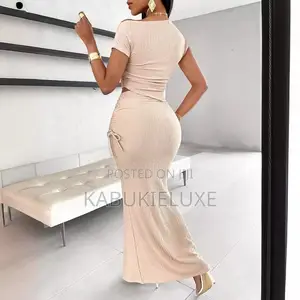 Solid Color Elegant Skirt Set, Slant Shoulder Top Bodycon