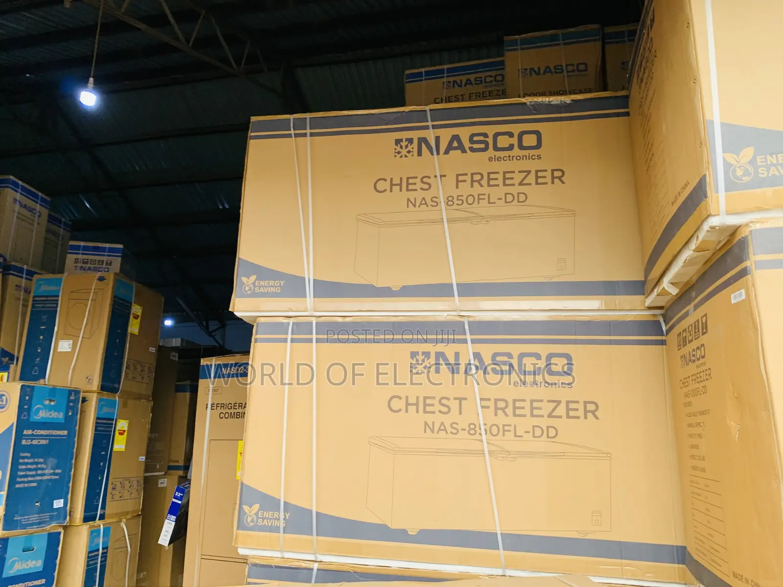 Nasco NAS-850FL-DD 600-Liters Double Door Chest Freezer - Silver