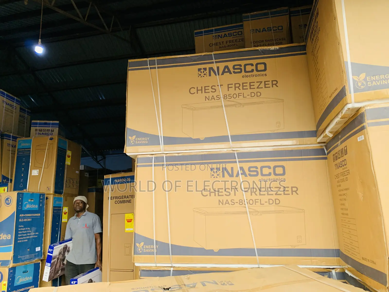 High Quality Nasco NAS-850FL-DD 600-Liters Double Door Chest Freezer -