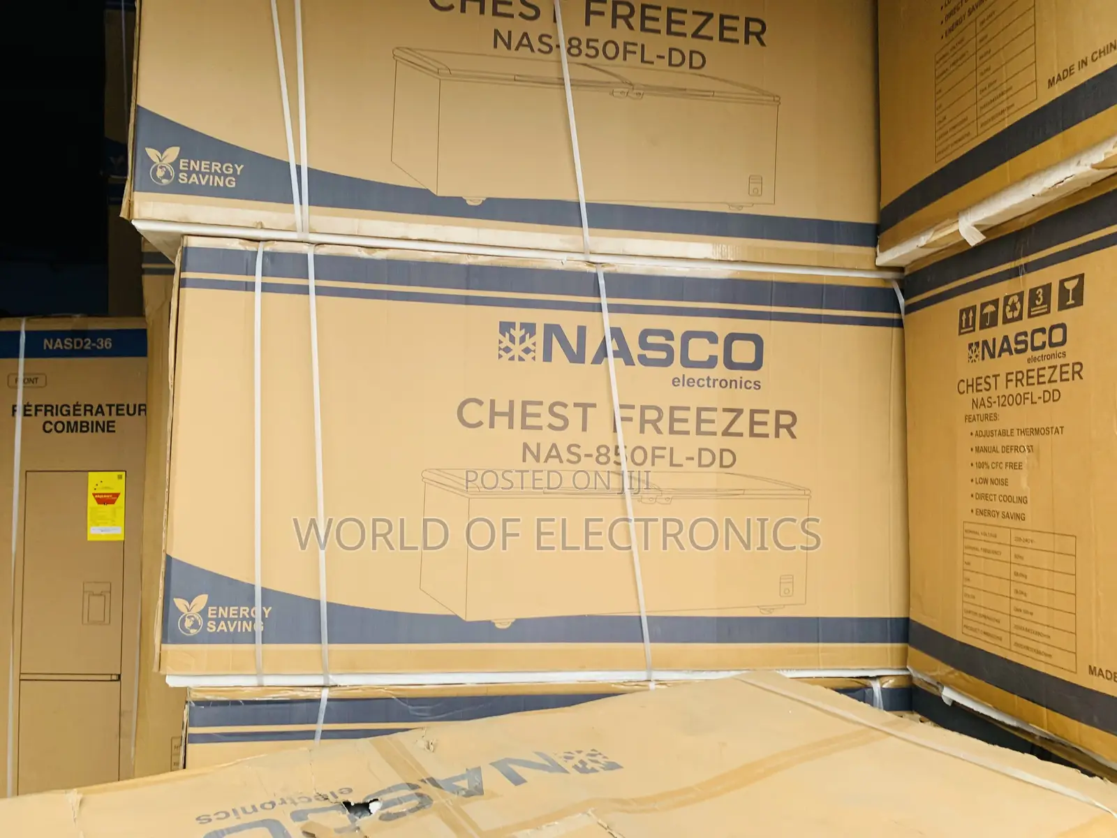 Brand New Nasco NAS-850FL-DD 600-L Double Door Chest Freezer - Silver