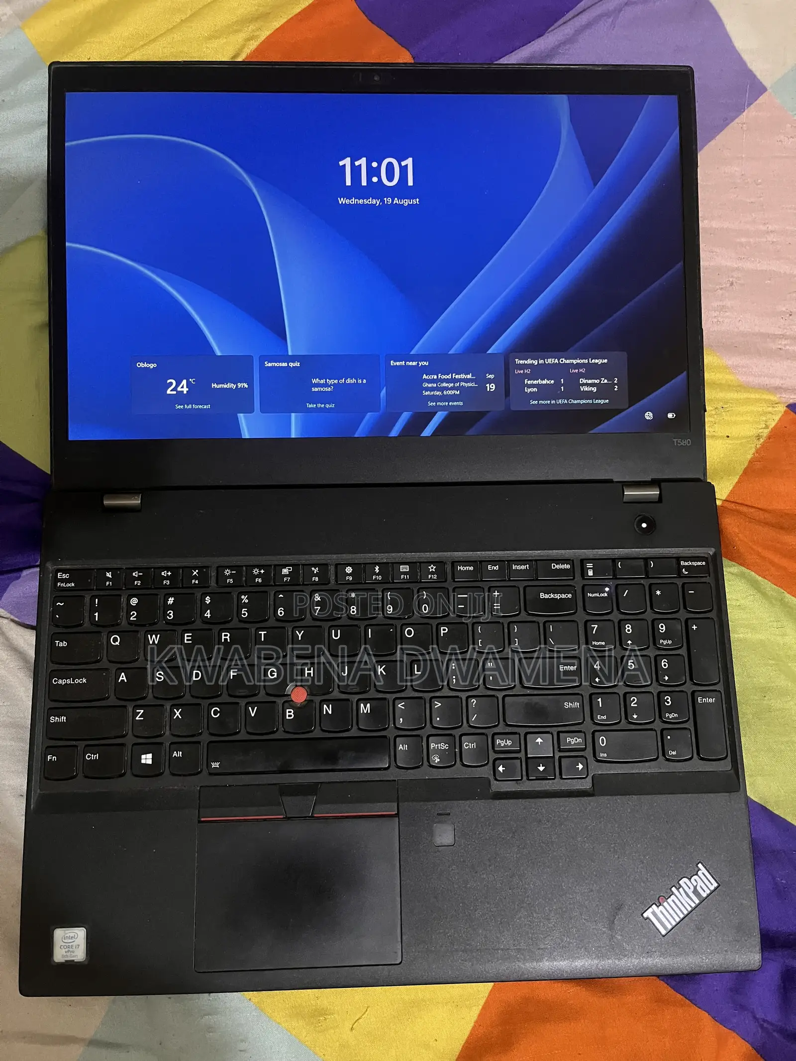 Laptop Lenovo ThinkPad T580 16GB Intel Core i7 SSD 512GB