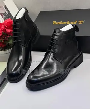 High Quality Timberland Leather Ankle Boots (Black)