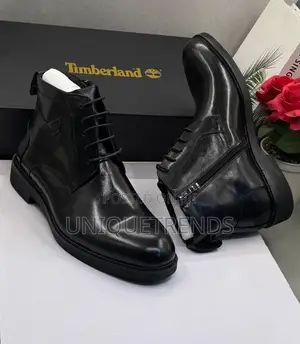 High Quality Timberland Leather Ankle Boots (Black)