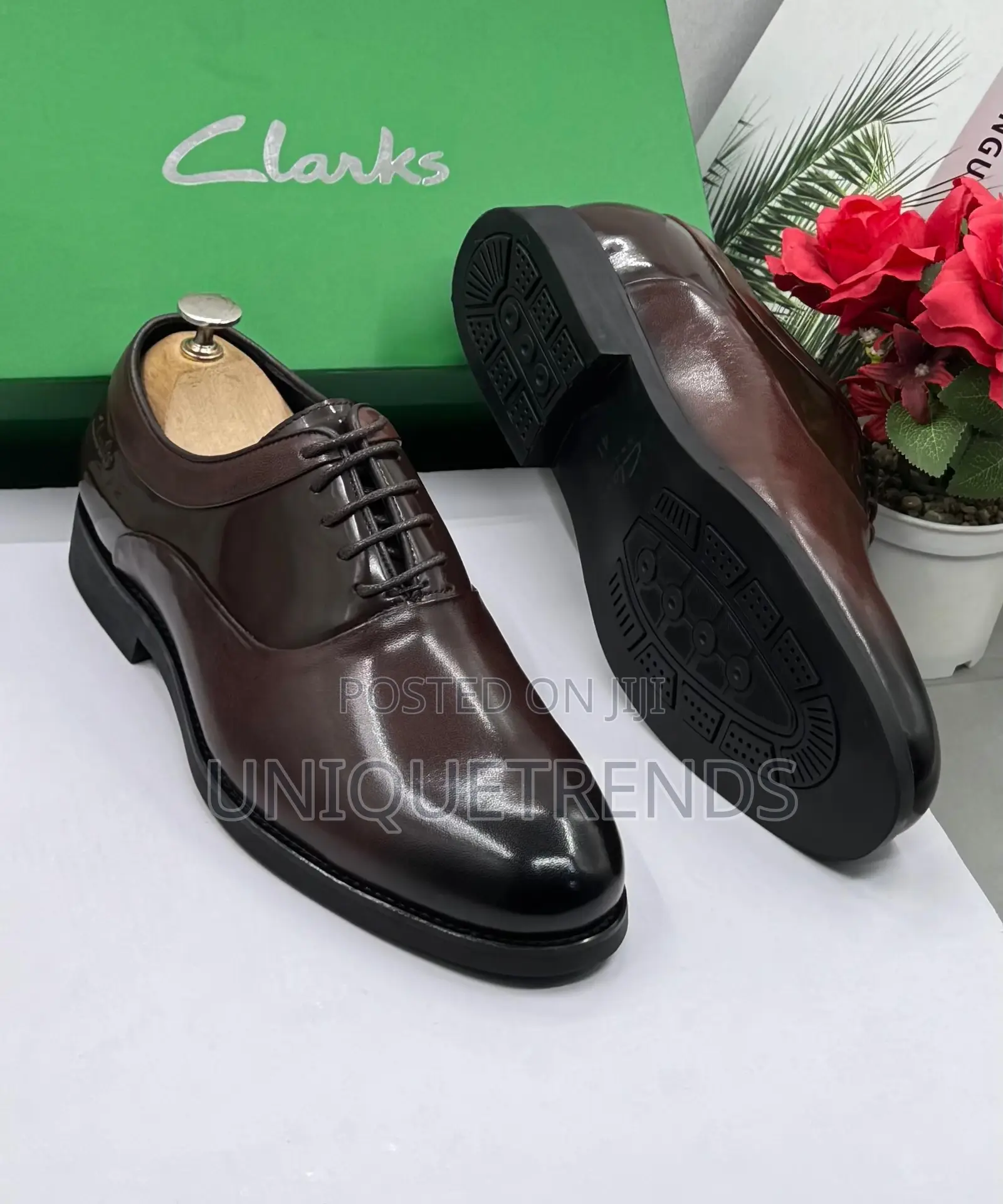 Executive CLARKS Oxfords Leather Shoe (Brown)