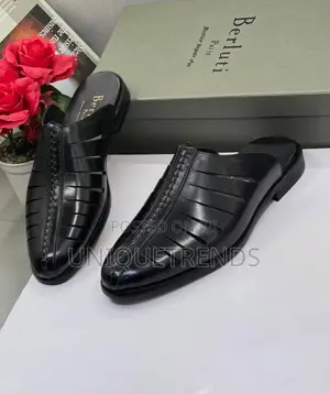 Executive BERLUTI Leather Half Shoe (Black)