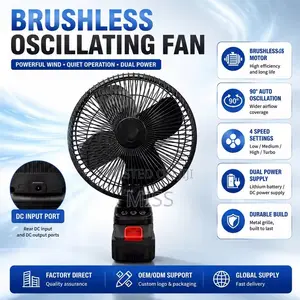 8 Inch Cord-Less Lithium Battery Fan, 21V Rechargeable Portable Fan