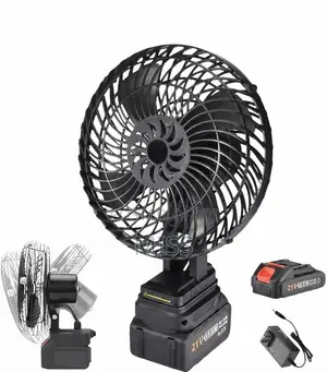 8 Inch Cord-Less Lithium Battery Fan, 21V Rechargeable Portable Fan