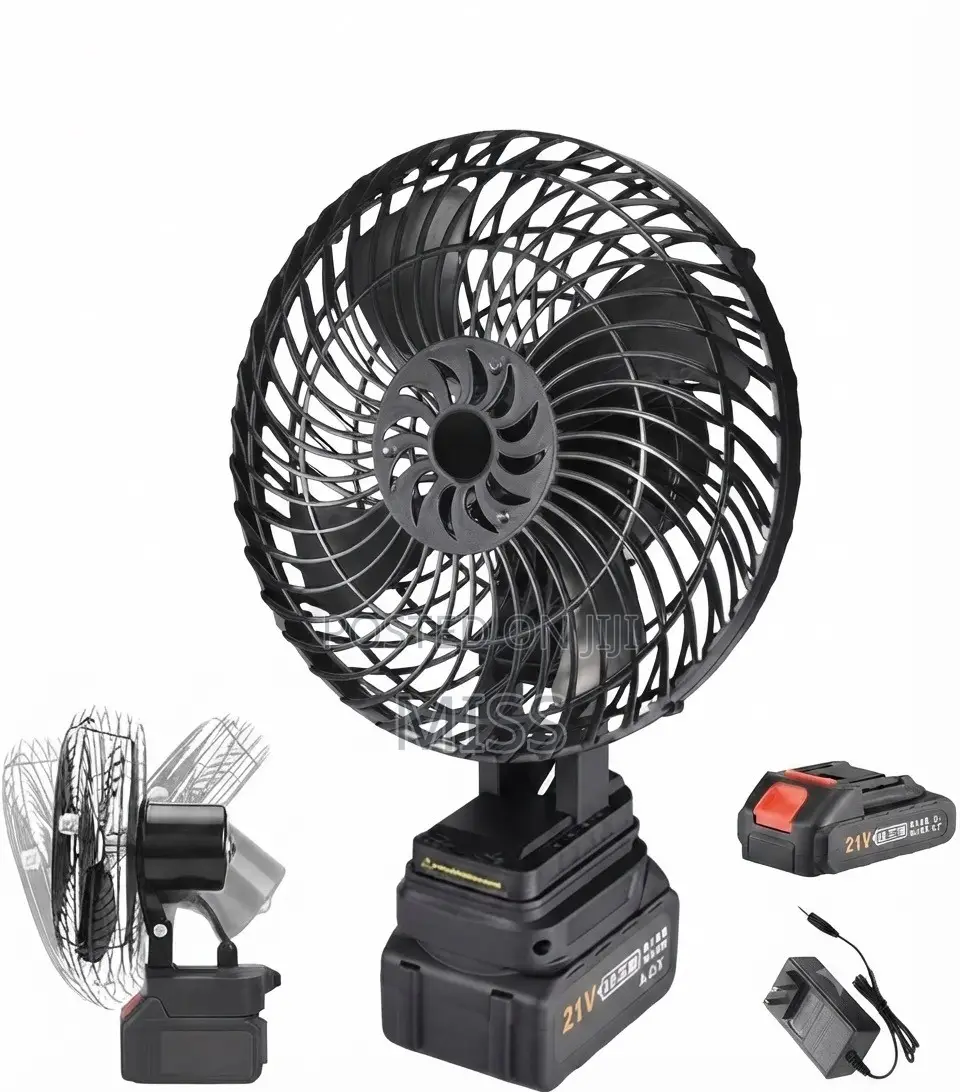 8 Inch Cord-Less Lithium Battery Fan, 21V Rechargeable Portable Fan