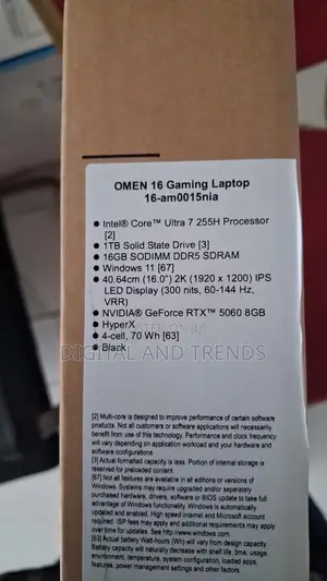 New Laptop HP Omen 16 16GB Intel Core i7 SSD 1T