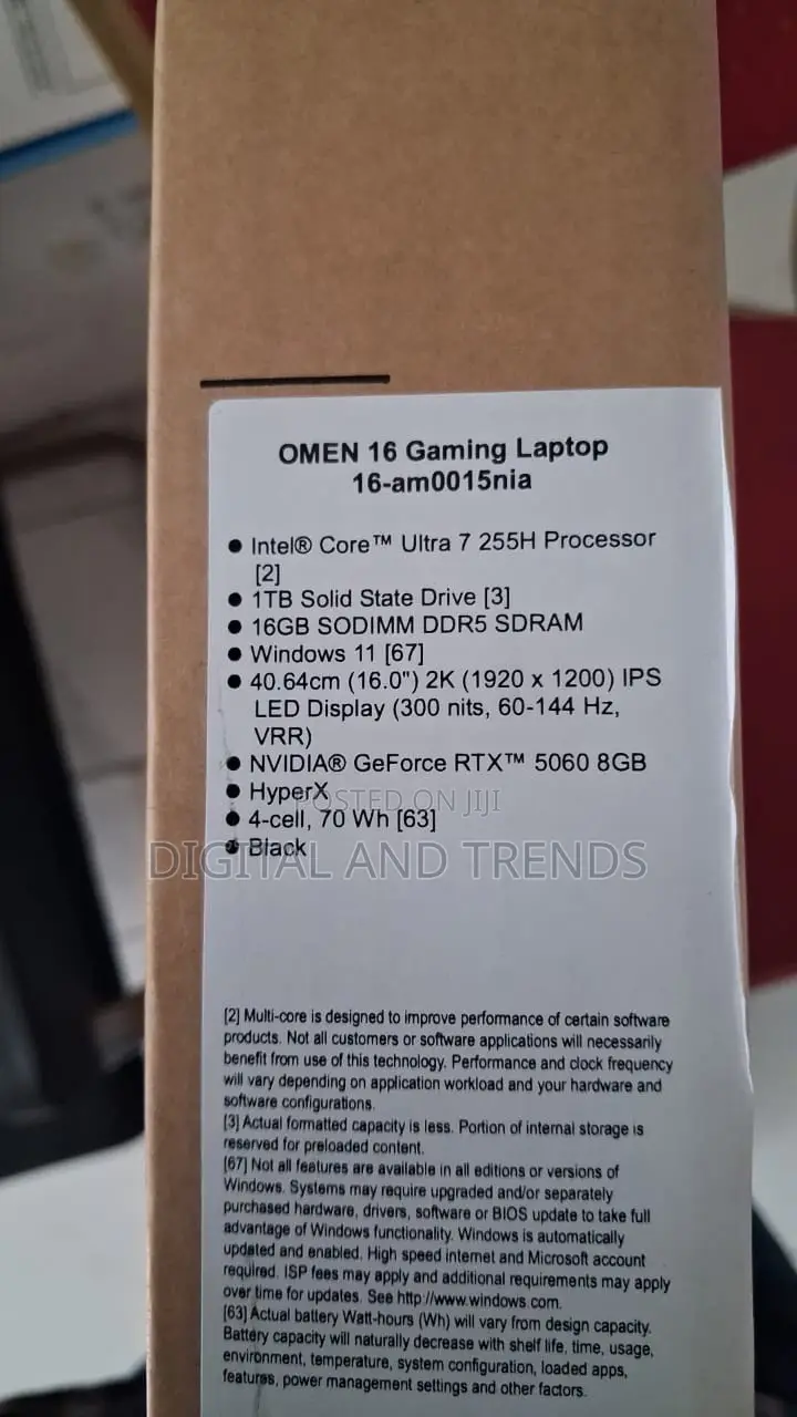 New Laptop HP Omen 16 16GB Intel Core i7 SSD 1T