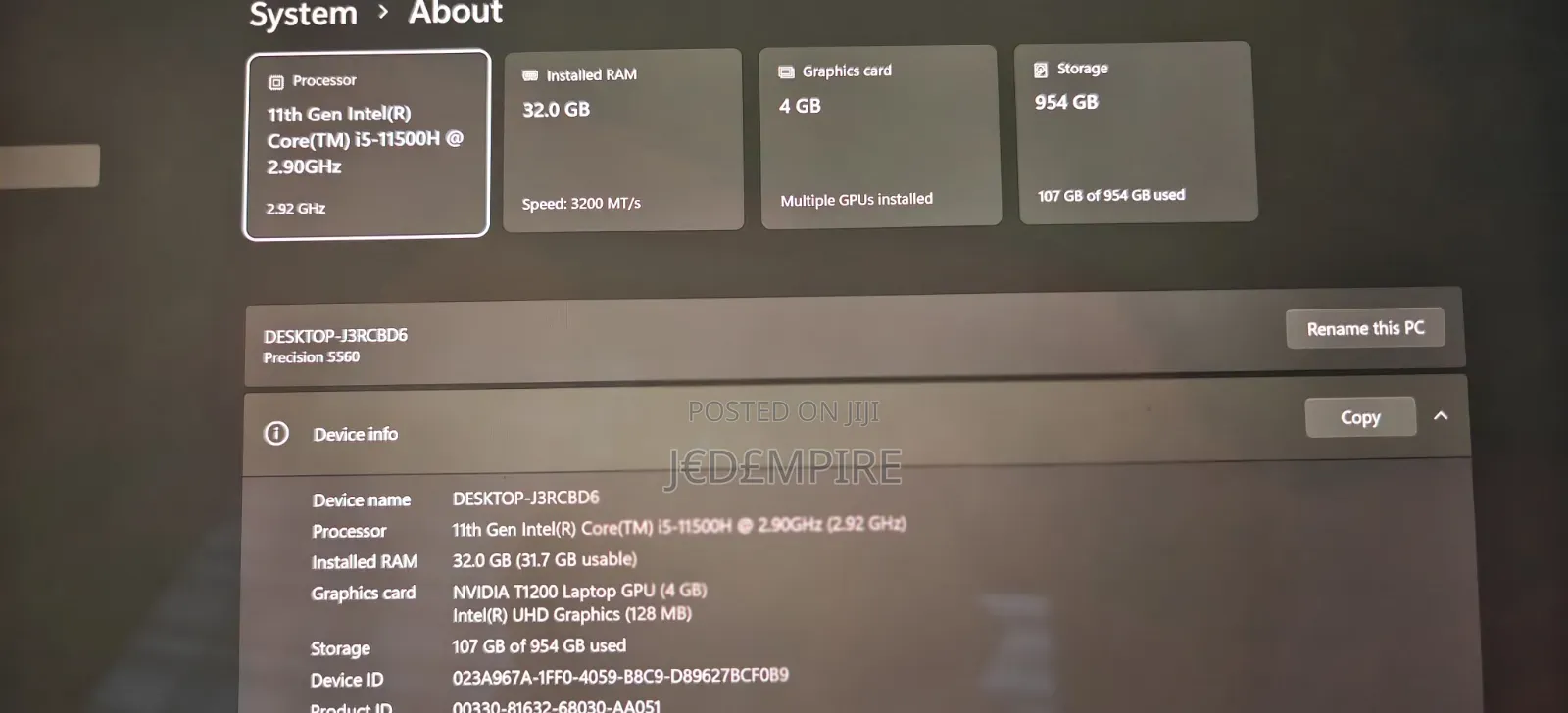 Laptop Dell Precision 5560 32GB Intel Core i5 SSD 1T