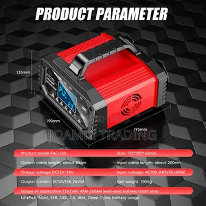 Foxsur 12v15a-24v5a Smart Car Battery Charger, Smart Charger