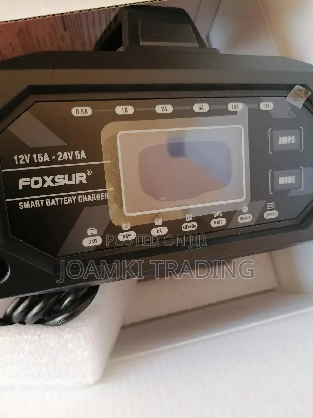 Foxsur 12v15a-24v5a Smart Car Battery Charger, Smart Charger