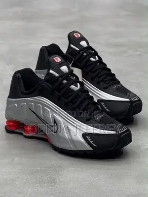 Original Nike Shox R4 Metallic Sliver, Max Red- Orange