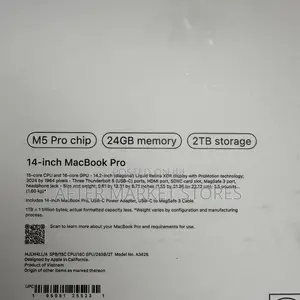 New Laptop Apple MacBook Pro 2026 M5 Pro 24GB Apple M5 Pro SSD 2T
