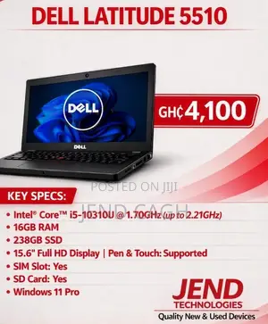 Laptop Dell Latitude 5510 16GB Intel Core i5 SSD 256GB
