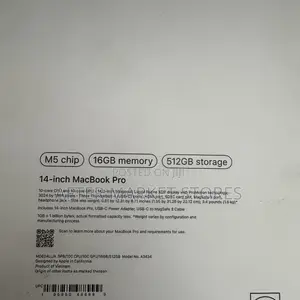 New Laptop Apple MacBook Pro 2025 M5 16GB Apple M5 SSD 512GB