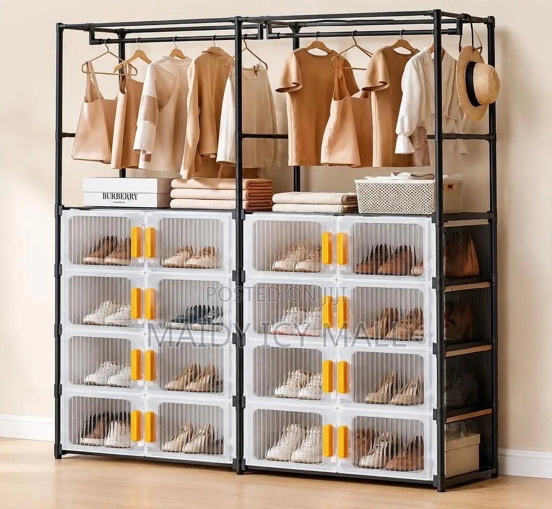 Shoe Rack With Clothes Hanger