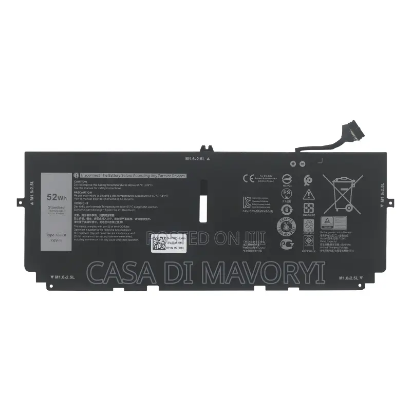 722KK Battery DELL XPS 13 9300 9310 9380 Series P117G P117G001