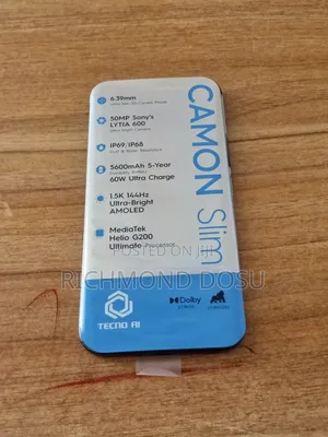 New Tecno Camon Slim 256 GB Black