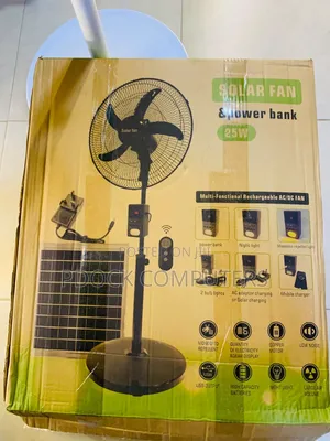 New 25W Multi-Functional Solar Rechargeable Standing Fan Power Bank