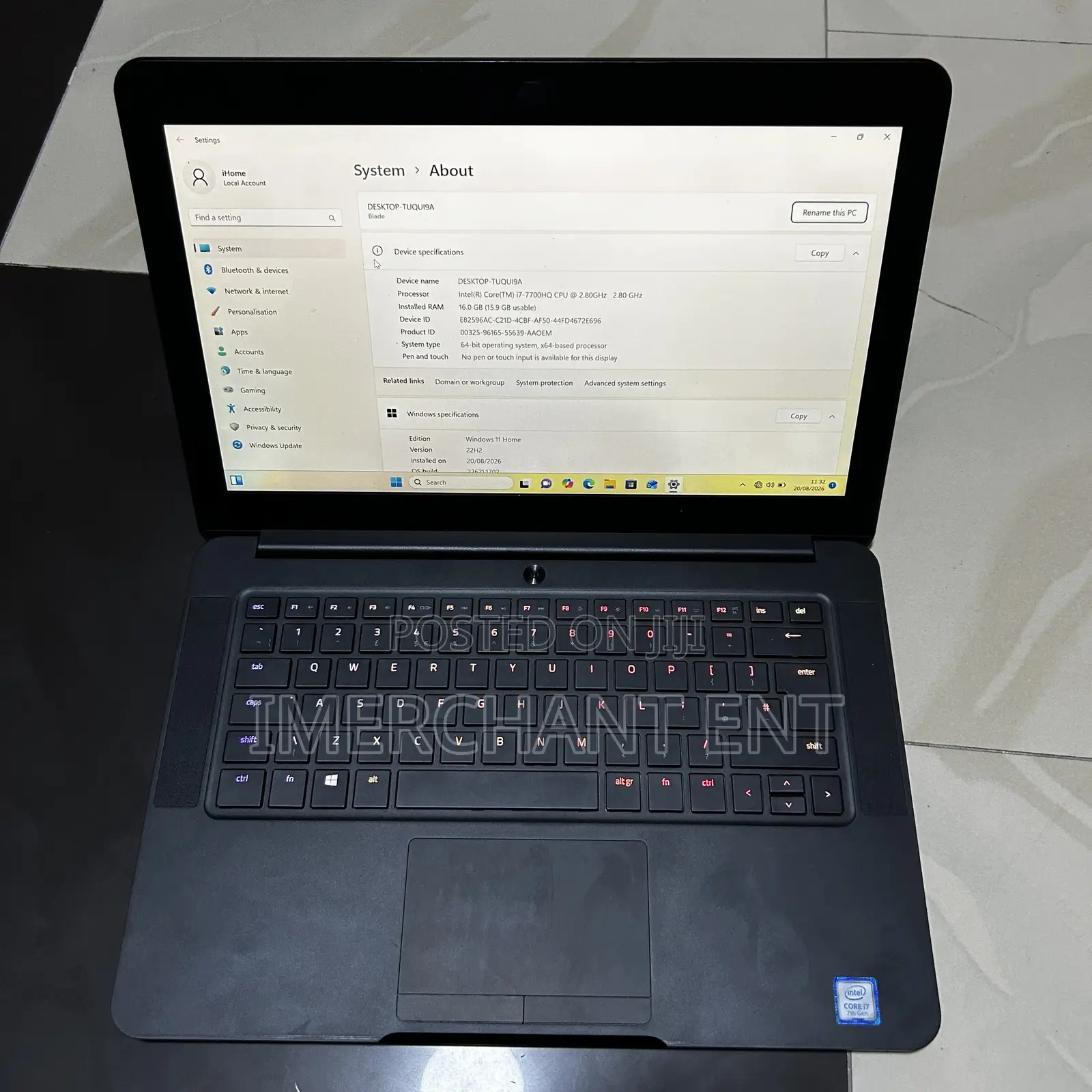 Laptop Razer Blade 16GB Intel Core i7 SSD 512GB