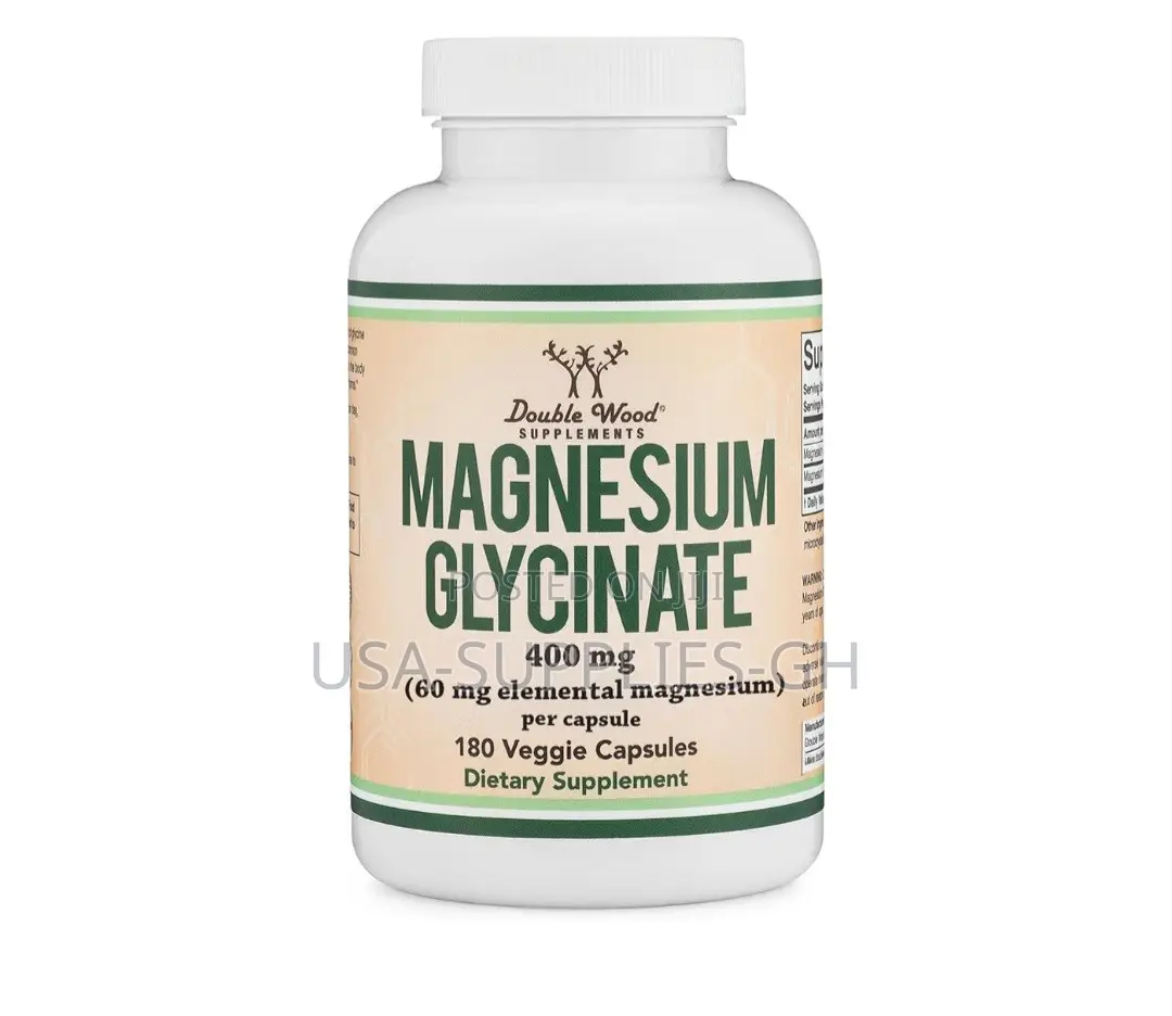 Double Wood Magnesium Glycinate 400mg | 180 Capsules From Usa