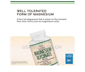 Double Wood Magnesium Glycinate 400mg | 180 Capsules From Usa