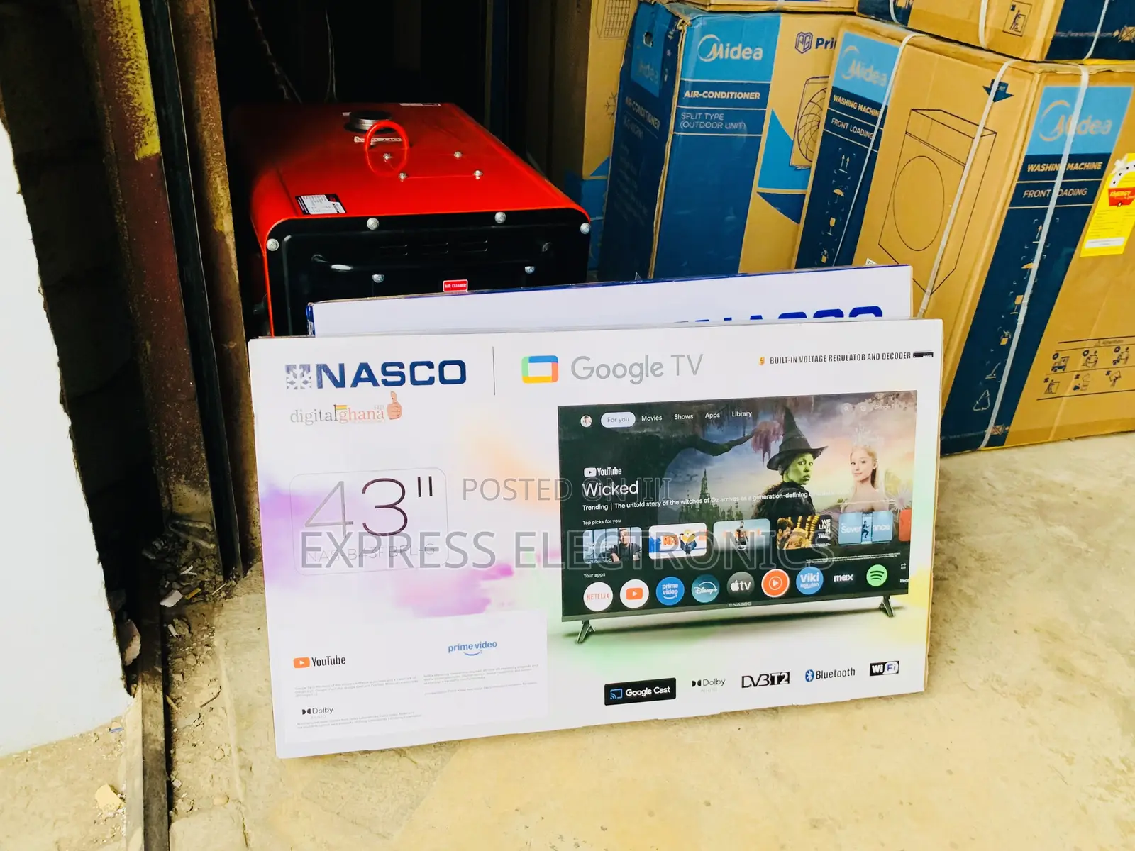 Text Us Nasco 43 Inch Frameless Smart Android Google TV (NAS-B43FBFL-G
