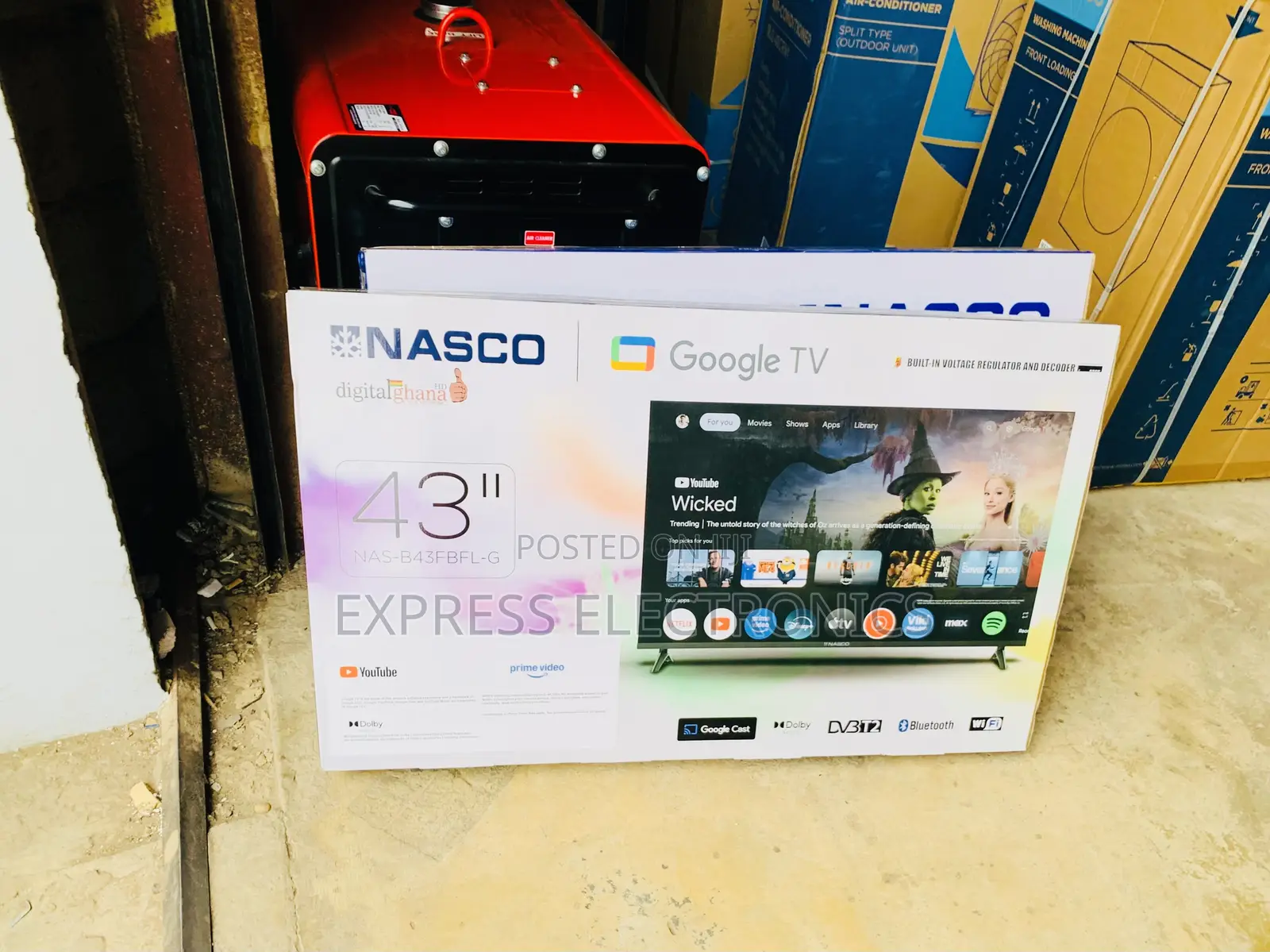 Text Us Nasco 43 Inch Frameless Smart Android Google TV (NAS-B43FBFL-G