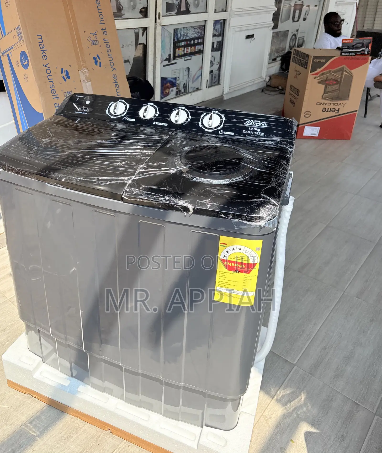 Super Adorable Zara 13kg Semi-Automatic Washing Machine(Gray) 