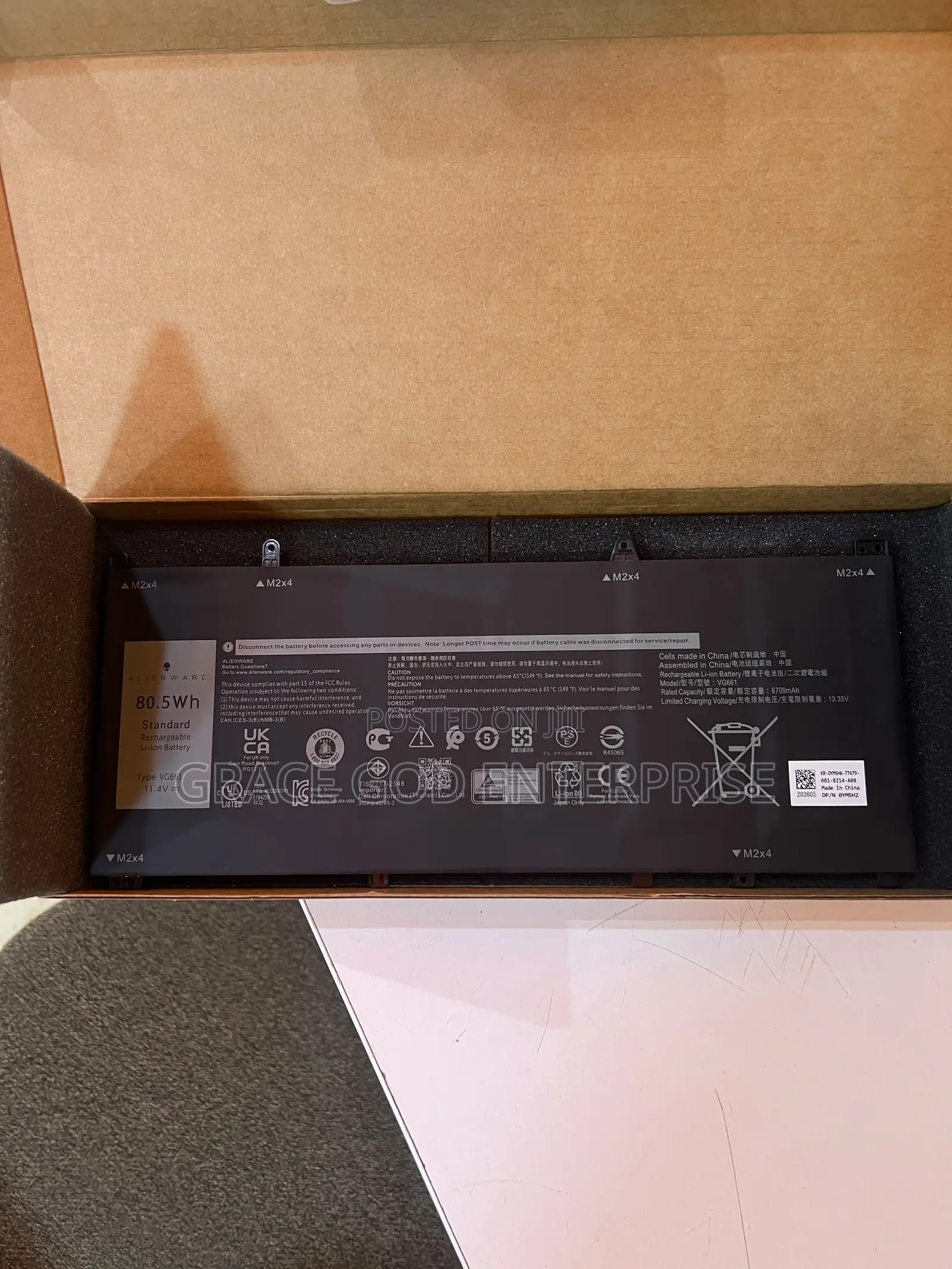 Original Dell Alienware X14 R1 R2 VG661 Battery