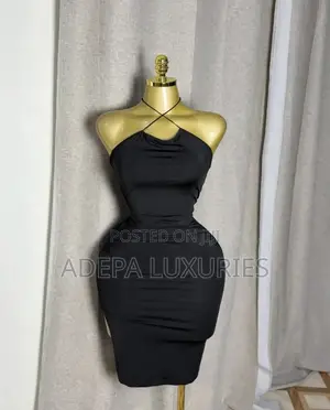Black Crowl Halter Bodycon Dress