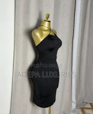 Black Crowl Halter Bodycon Dress